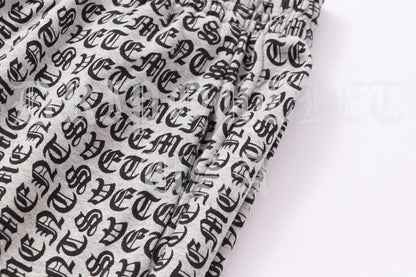 VETEMENTS Gray / Grey Gothic Monogram Sweat Pants