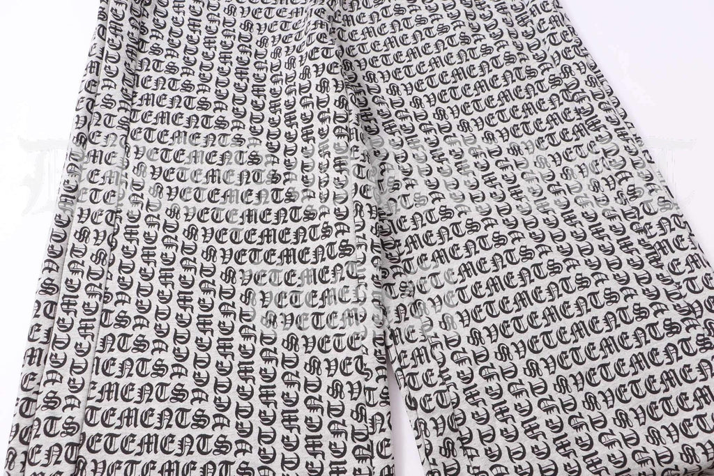 VETEMENTS Gray / Grey Gothic Monogram Sweat Pants
