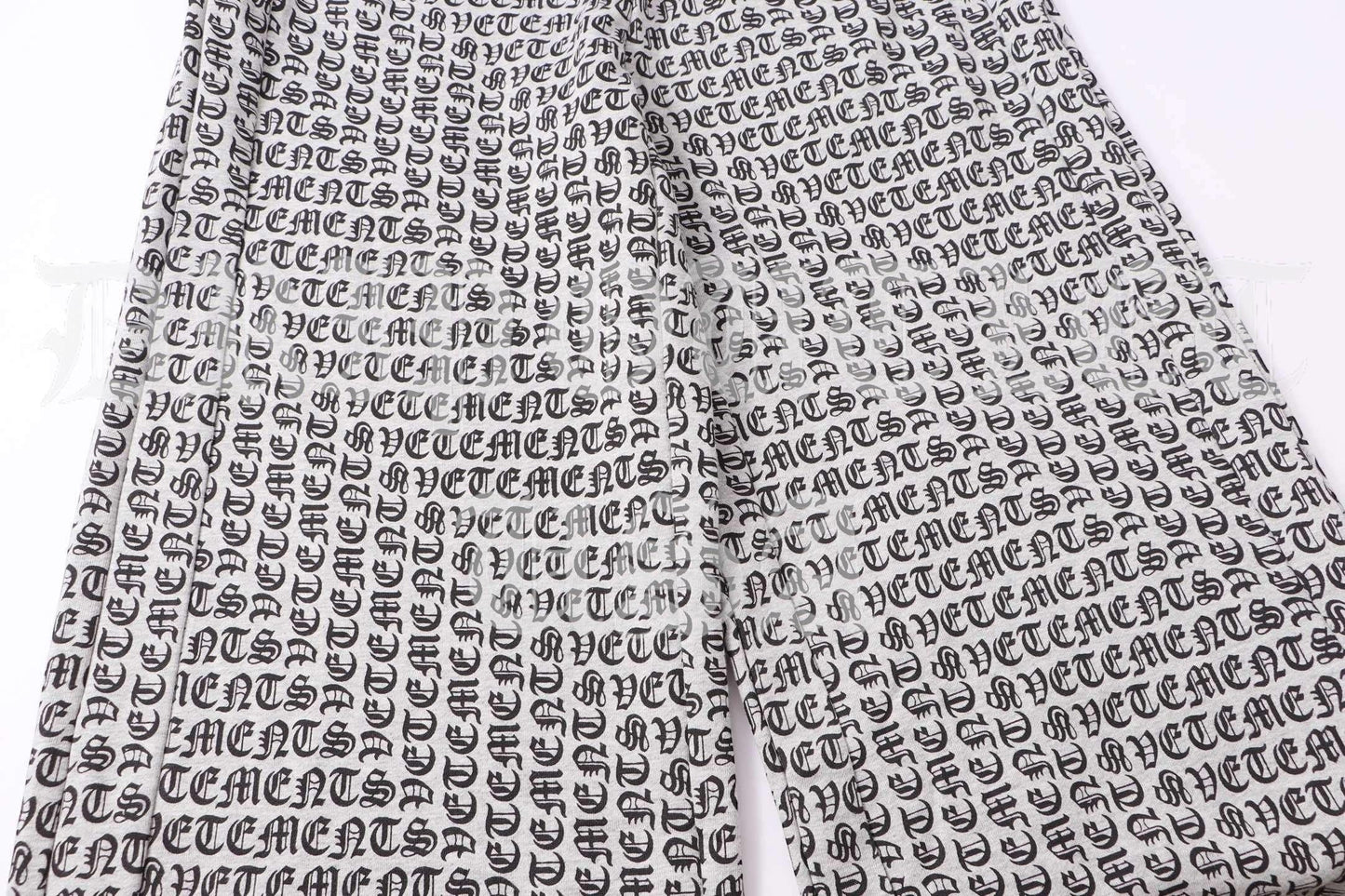 VETEMENTS Gray / Grey Gothic Monogram Sweat Pants