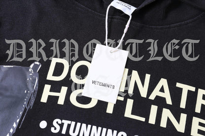 VETEMENTS "Dominatrix Hotline" Hoodie - Black / Pink