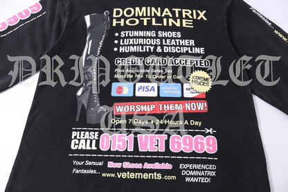 VETEMENTS "Dominatrix Hotline" Hoodie - Black / Pink