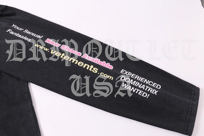 VETEMENTS "Dominatrix Hotline" Hoodie - Black / Pink