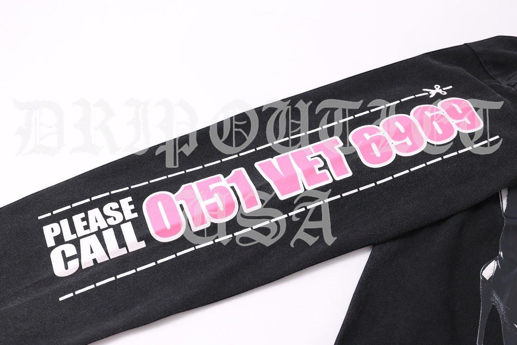 VETEMENTS "Dominatrix Hotline" Hoodie - Black / Pink