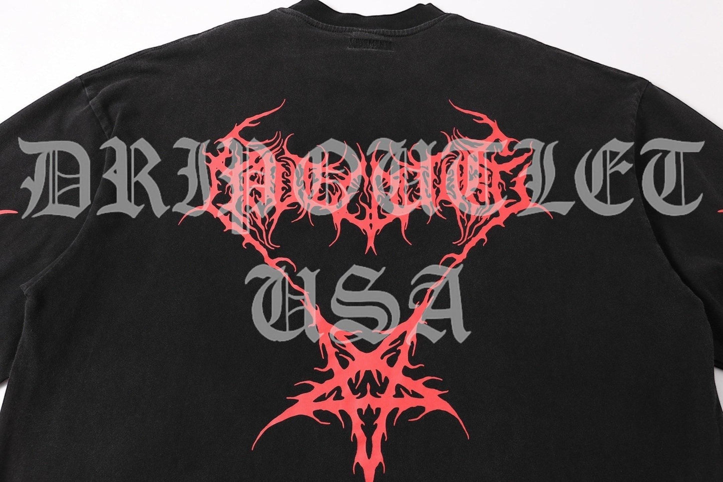 VETEMENTS Death Metal Long Sleeve Shirt - Black / Red