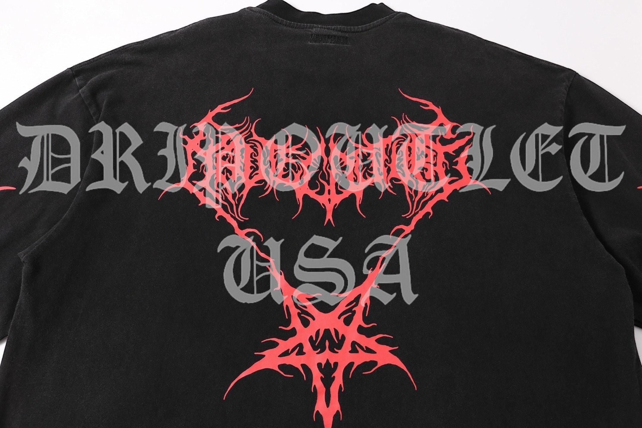 VETEMENTS Death Metal Long Sleeve Shirt - Black / Red