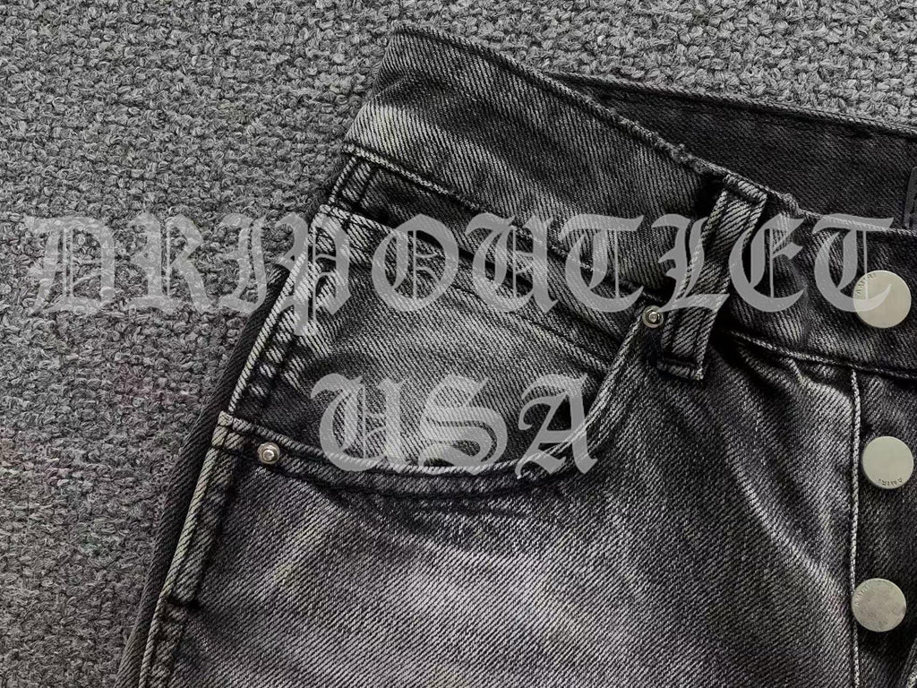 Amiri Gray Distressed Pocket Logo Skinny Jeans