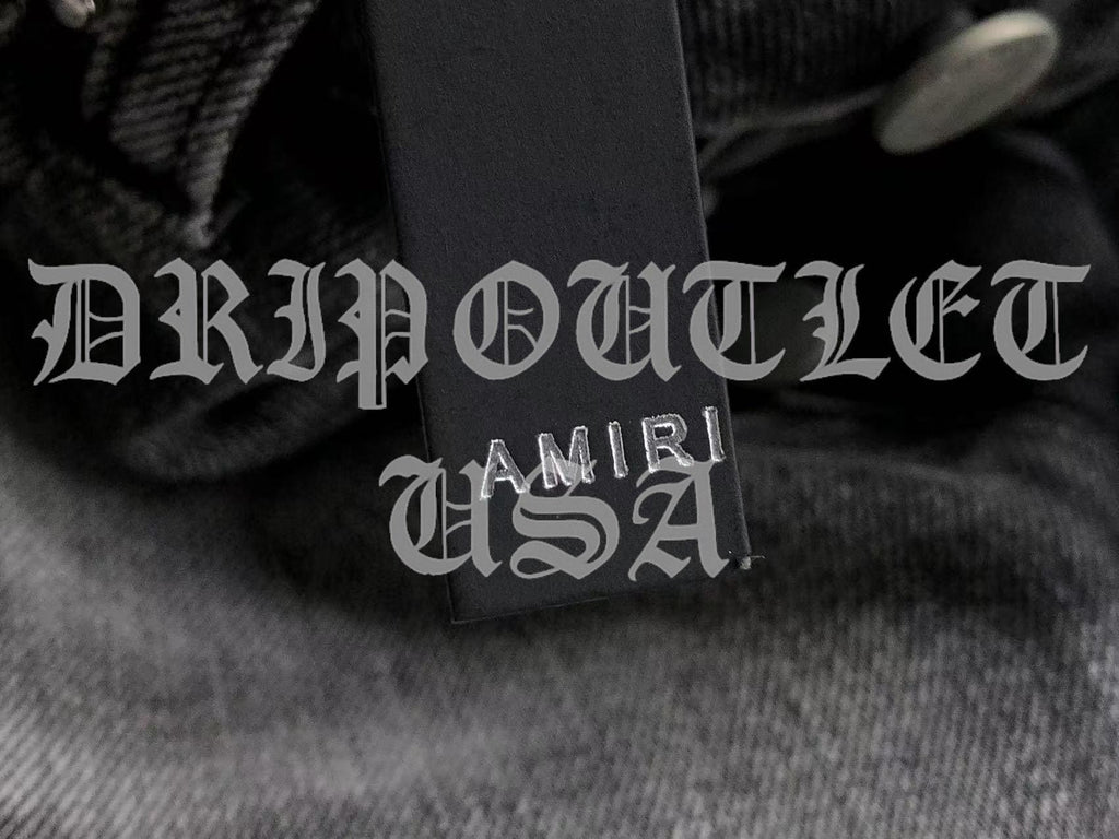 Amiri Gray Distressed Pocket Logo Skinny Jeans