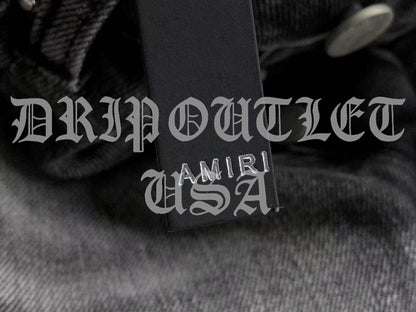 Amiri Gray Distressed Pocket Logo Skinny Jeans