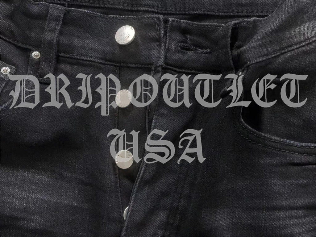 Amiri Black Distressed Logo Skinny Jeans