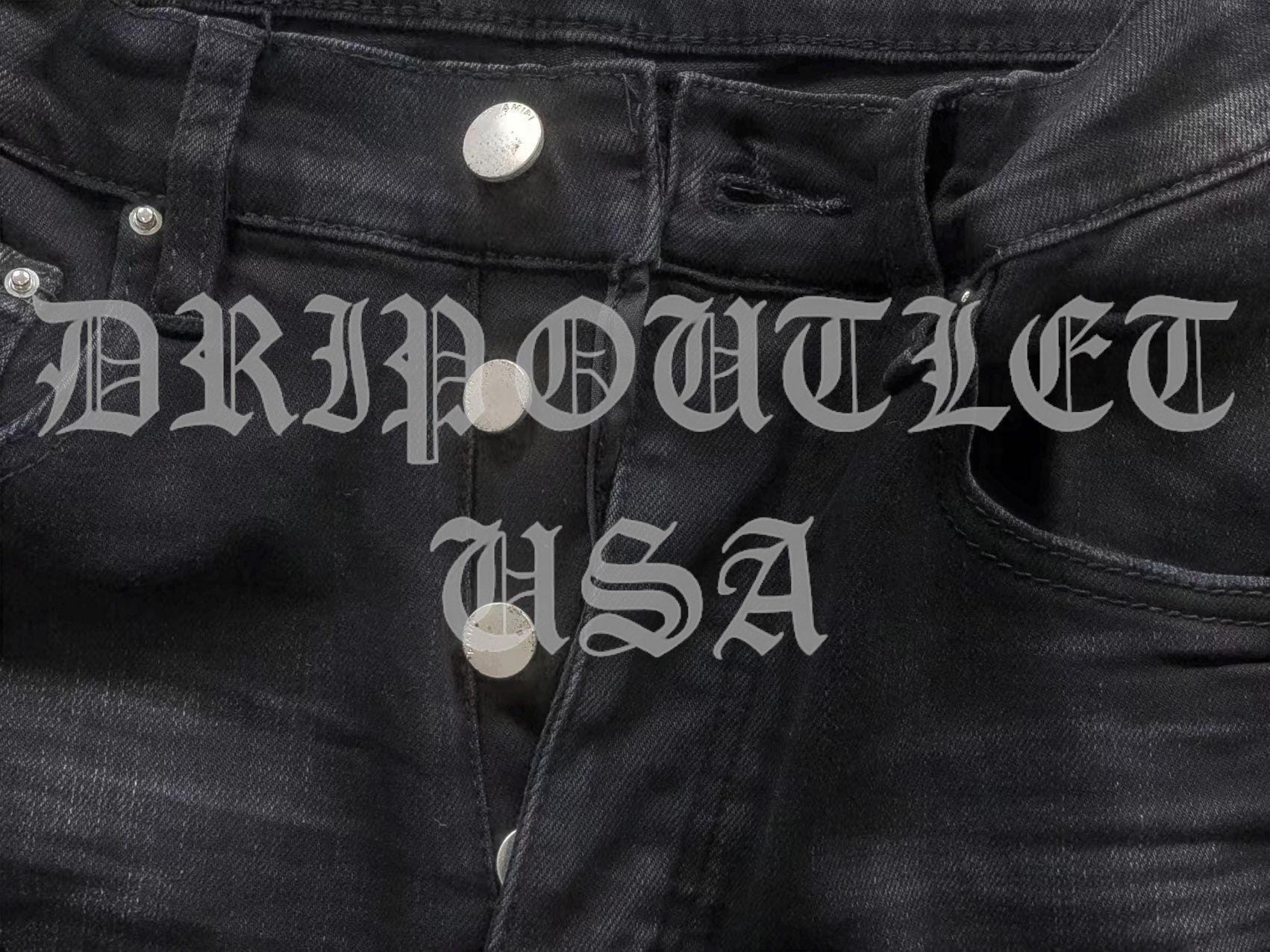 Amiri Black Distressed Logo Skinny Jeans