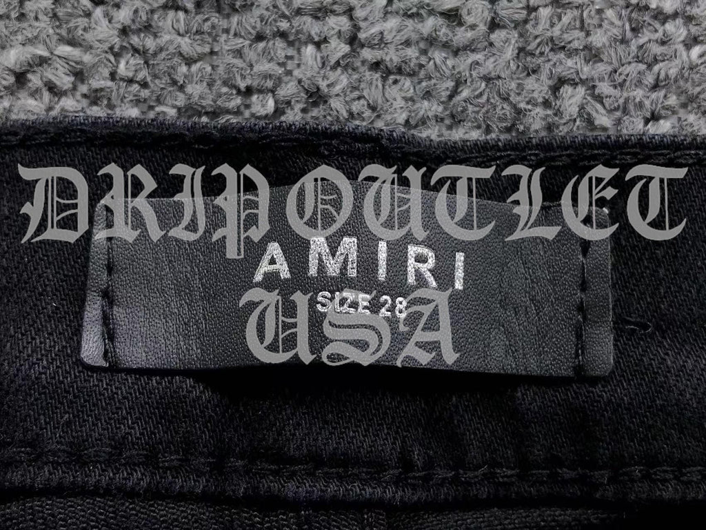 Amiri Black Distressed Logo Skinny Jeans