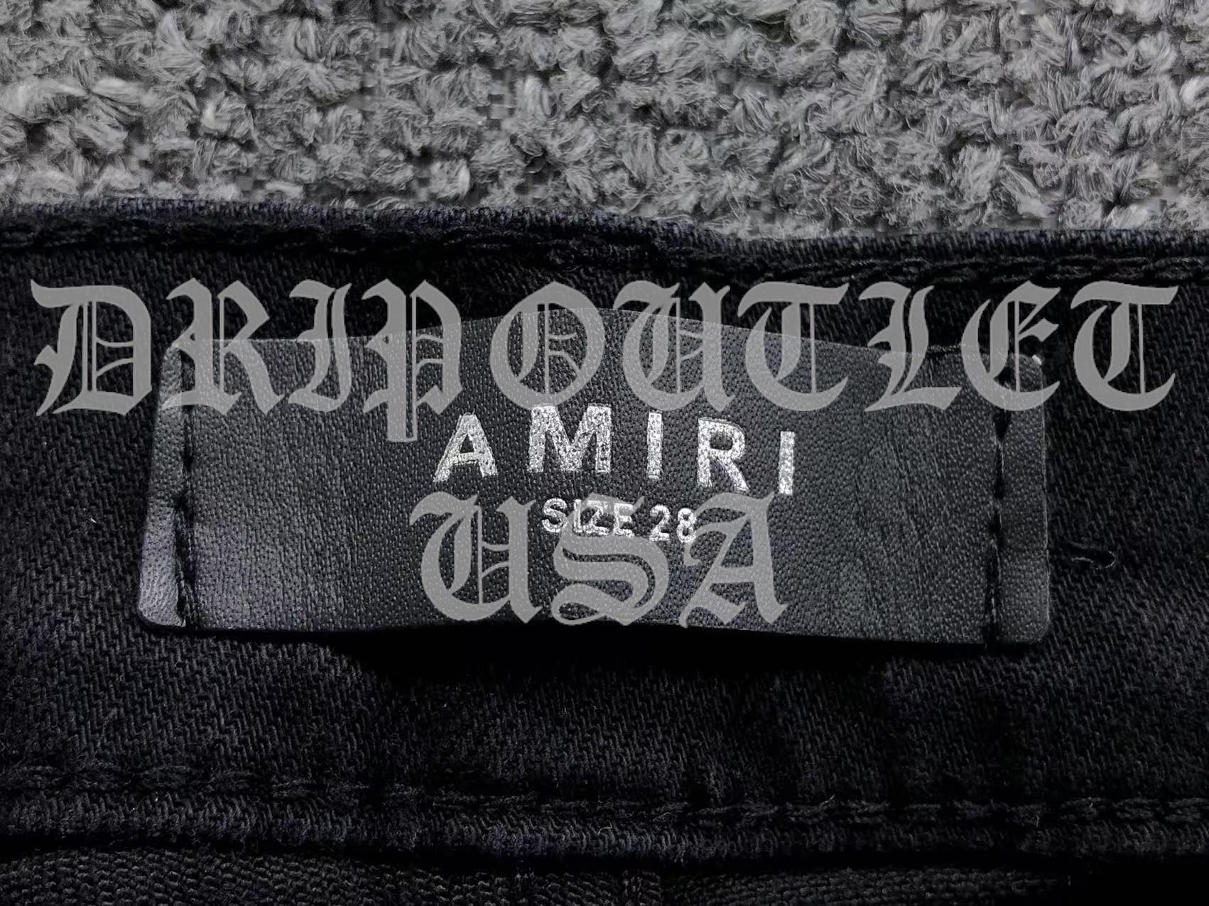 Amiri Black Distressed Logo Skinny Jeans