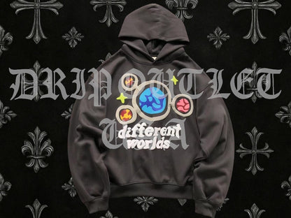 Broken Planet "Different Worlds, Friends and Family" Hoodie - Grey / Gray