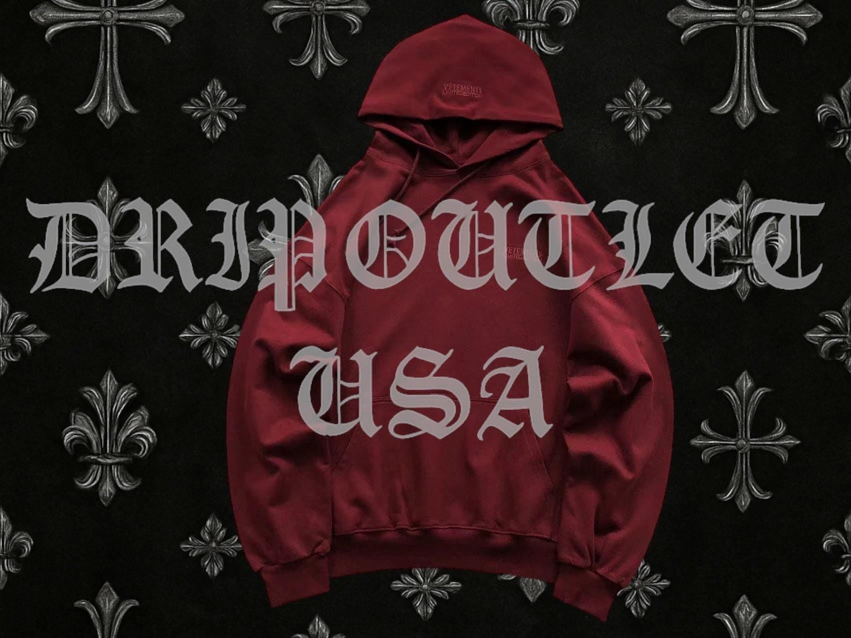 VETEMENTS "LIMITED EDITION" Embroidered Logo Hoodie - Maroon / Burgundy