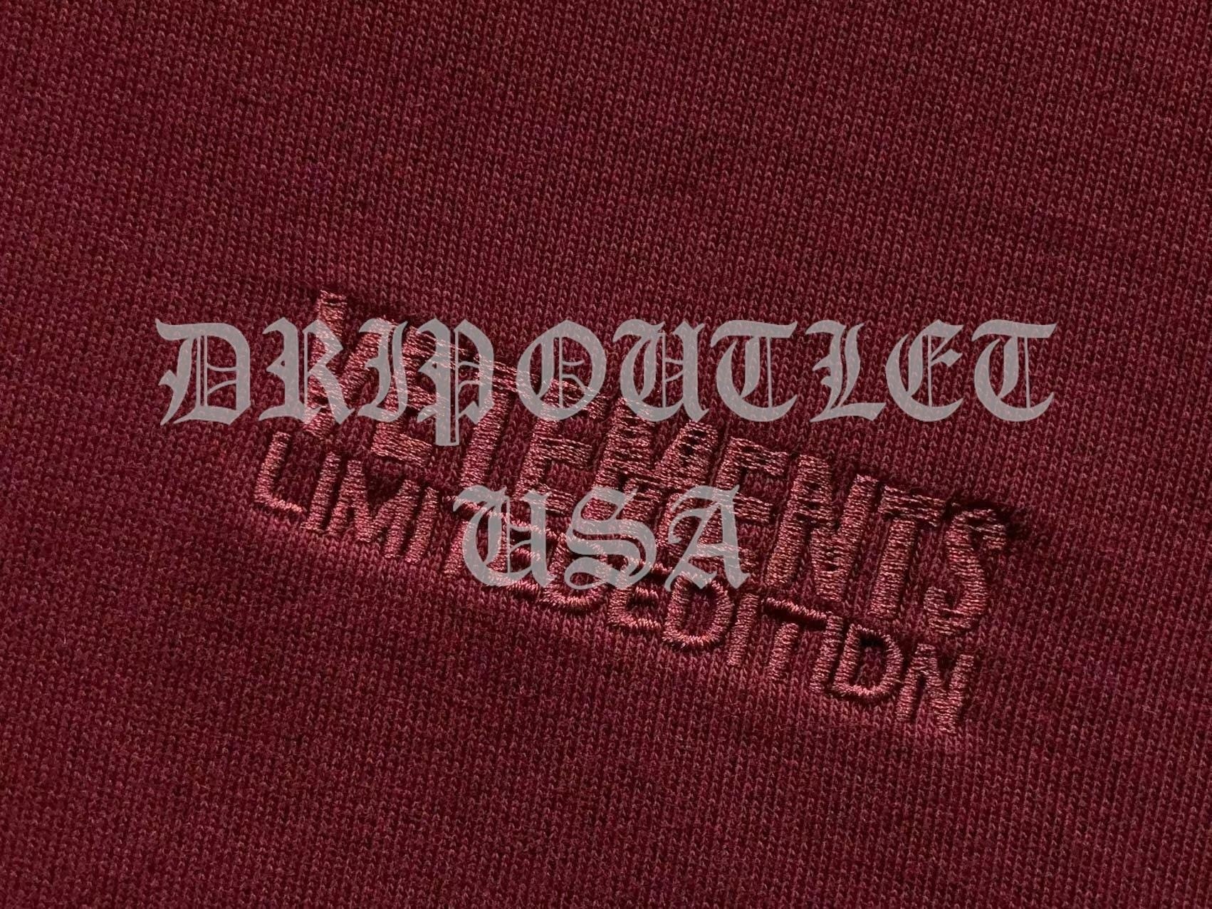 VETEMENTS "LIMITED EDITION" Embroidered Logo Hoodie - Maroon / Burgundy