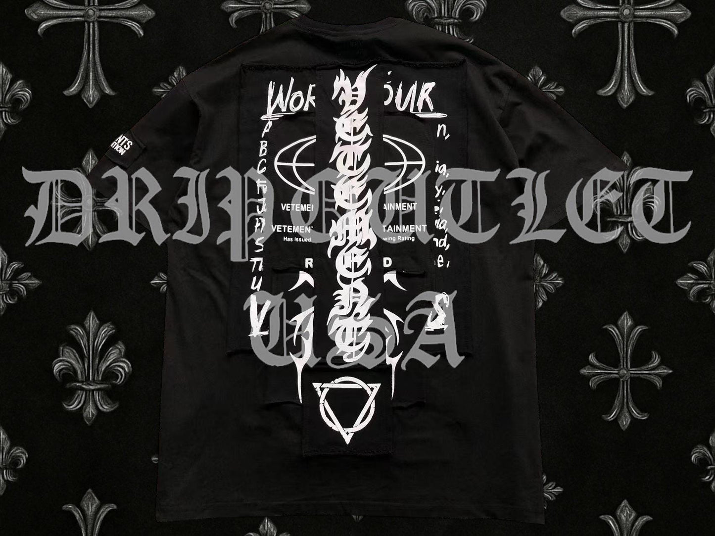 VENETEMENTS Occult Pentagram Satan Devil Tee-Shirt - Black