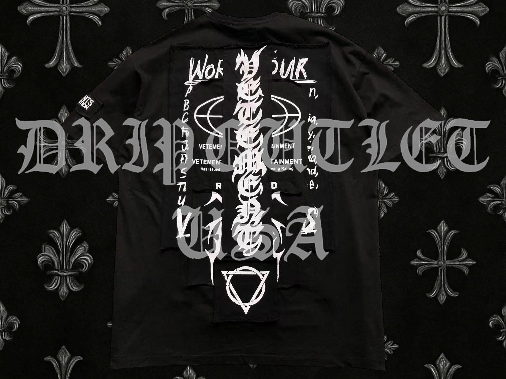 VENETEMENTS Occult Pentagram Satan Devil Tee-Shirt - Black