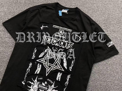 VENETEMENTS Occult Pentagram Satan Devil Tee-Shirt - Black