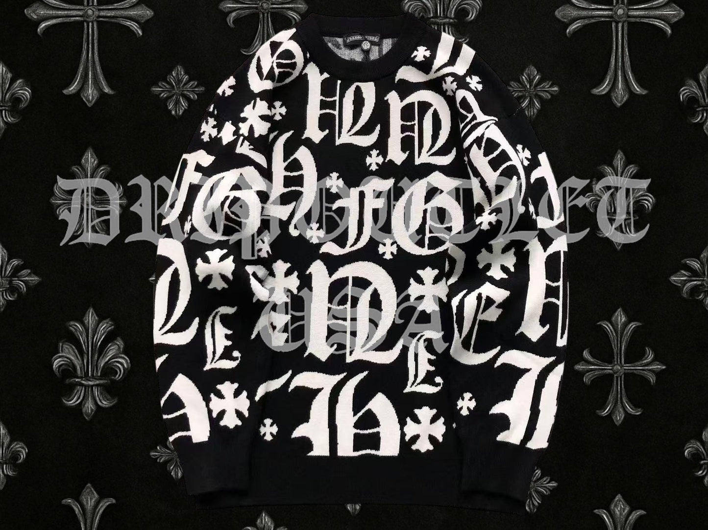 Chrome Hearts Knitted Monogram Logo Sweatshirt Sweater