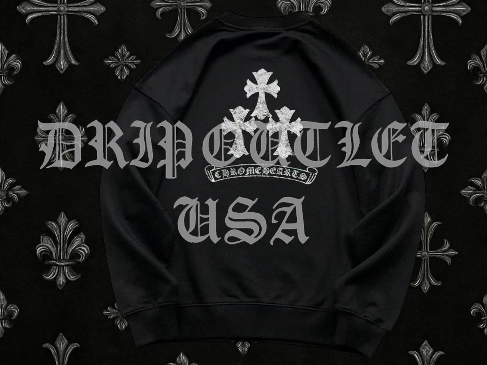 Chrome Hearts Triple Cross Long Sleeve T Shirt - Black / Red / White / Gray