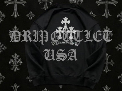 Chrome Hearts Triple Cross Long Sleeve T Shirt - Black / Red / White / Gray