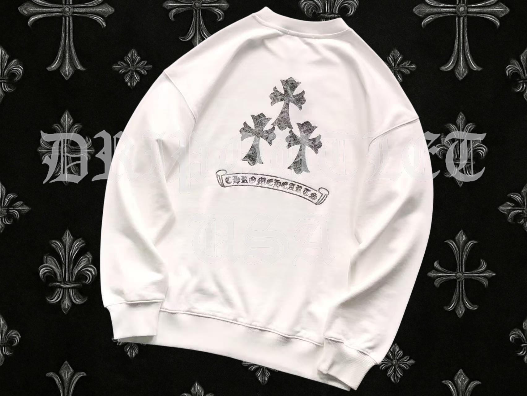 Chrome Hearts Triple Cross Long Sleeve T Shirt - Black / Red / White / Gray