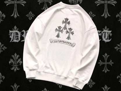 Chrome Hearts Triple Cross Long Sleeve T Shirt - Black / Red / White / Gray