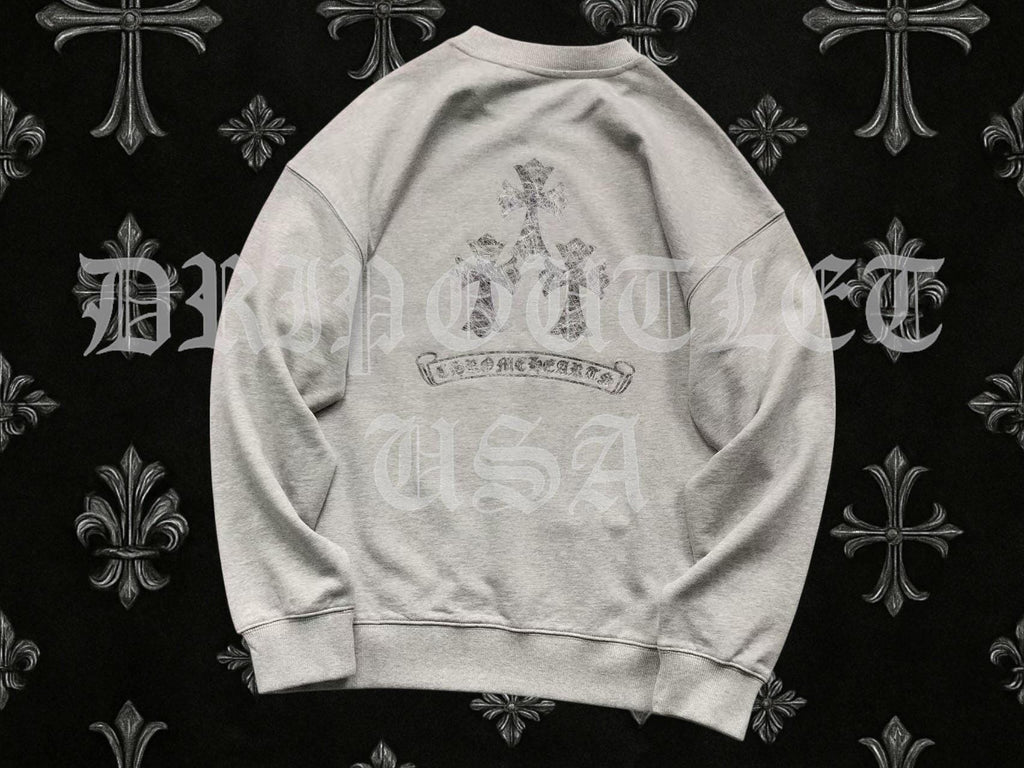 Chrome Hearts Triple Cross Long Sleeve T Shirt - Black / Red / White / Gray
