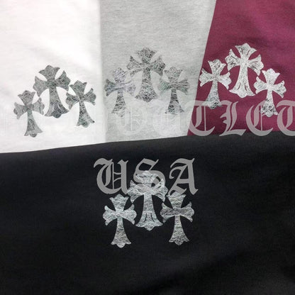 Chrome Hearts Triple Cross Long Sleeve T Shirt - Black / Red / White / Gray