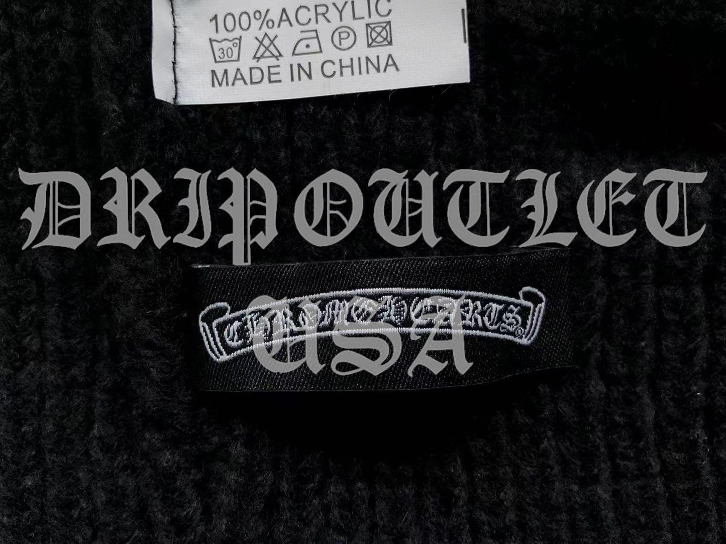 Chrome Hearts Leather Cross Beanie Cap - Cream / Gray / Beige / Green / Black