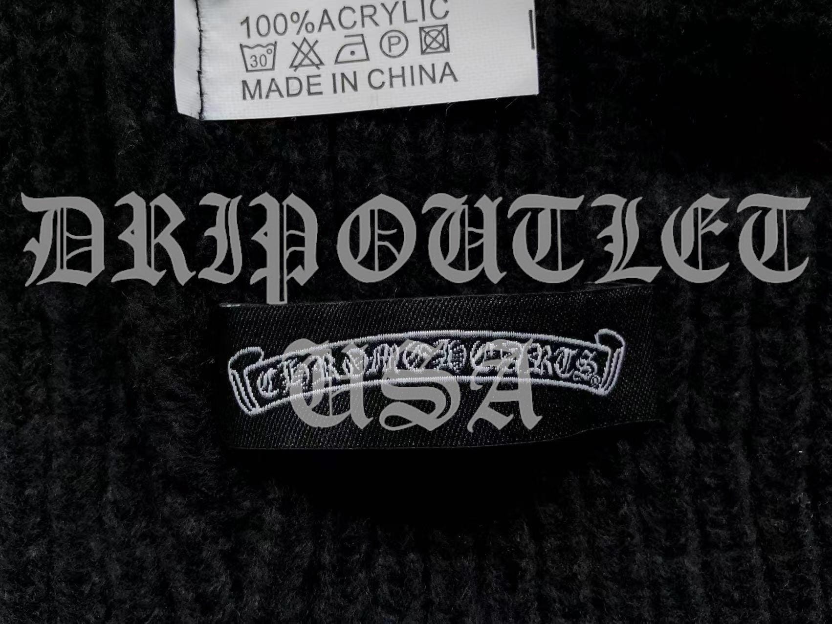 Chrome Hearts Leather Cross Beanie Cap - Cream / Gray / Beige / Green / Black