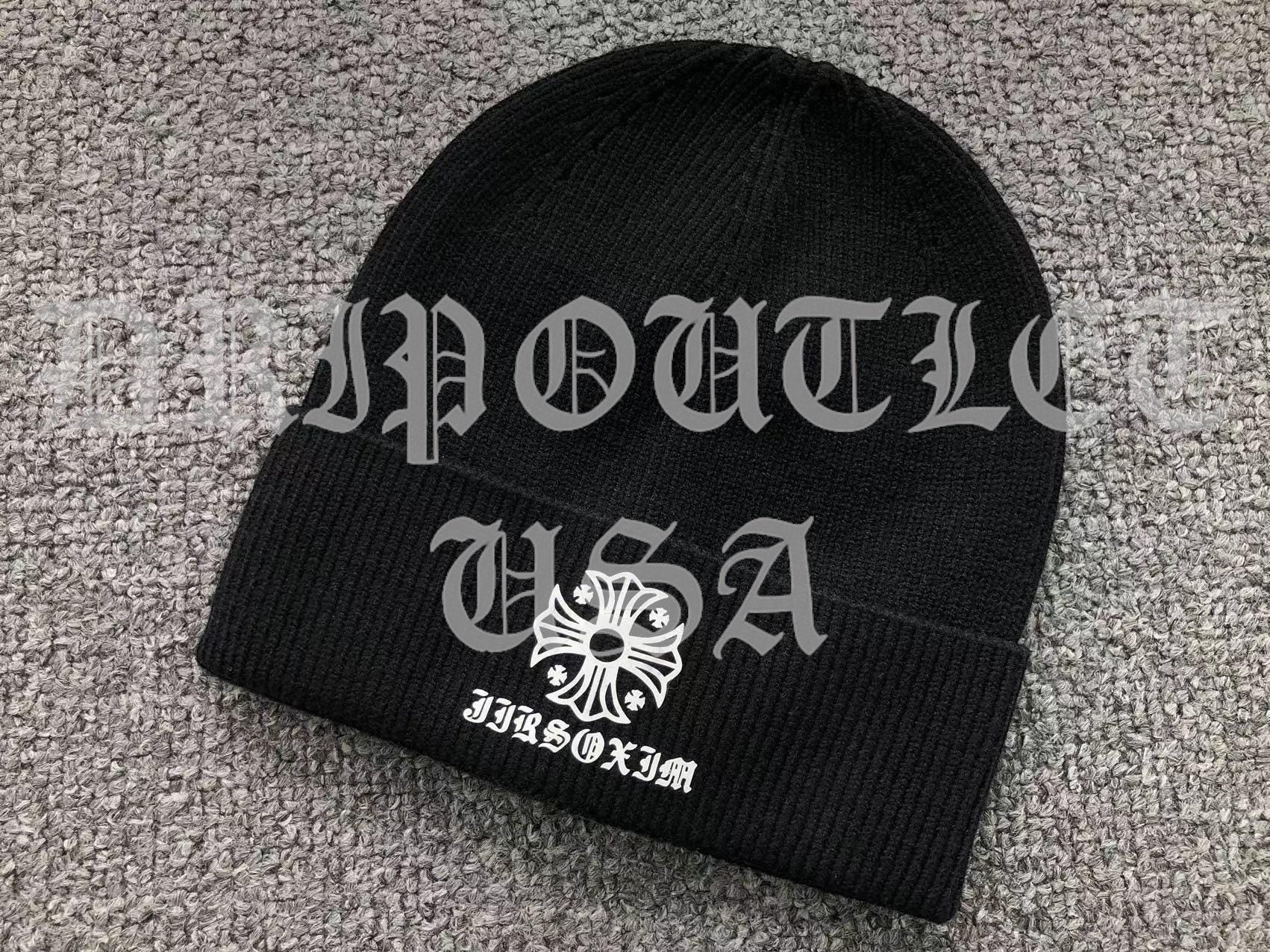 Chrome Hearts Logo Beanie Cap - Black / Gray / Cream / Brown / Navy
