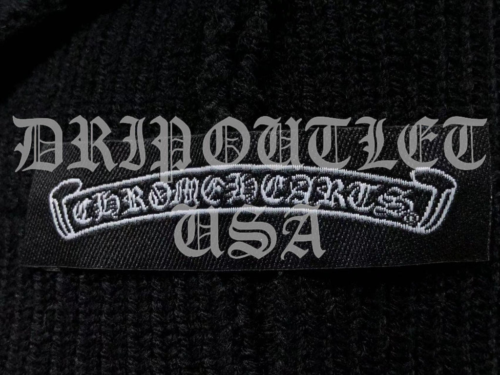 Chrome Hearts Logo Beanie Cap - Black / Gray / Cream / Brown / Navy