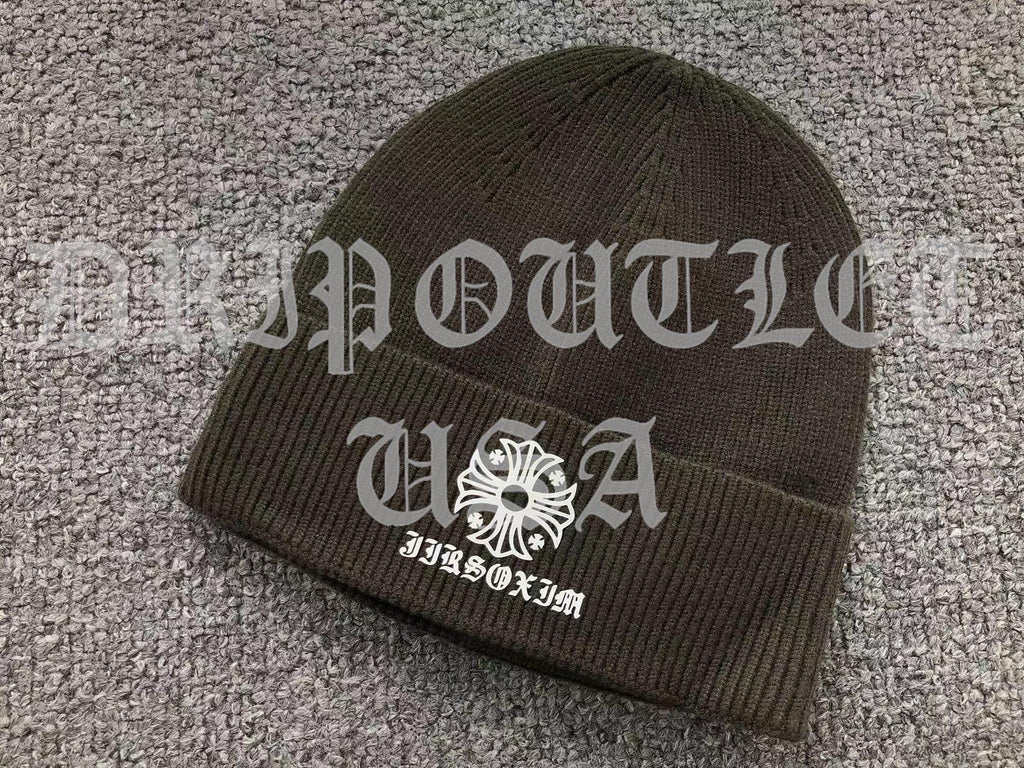 Chrome Hearts Logo Beanie Cap - Black / Gray / Cream / Brown / Navy