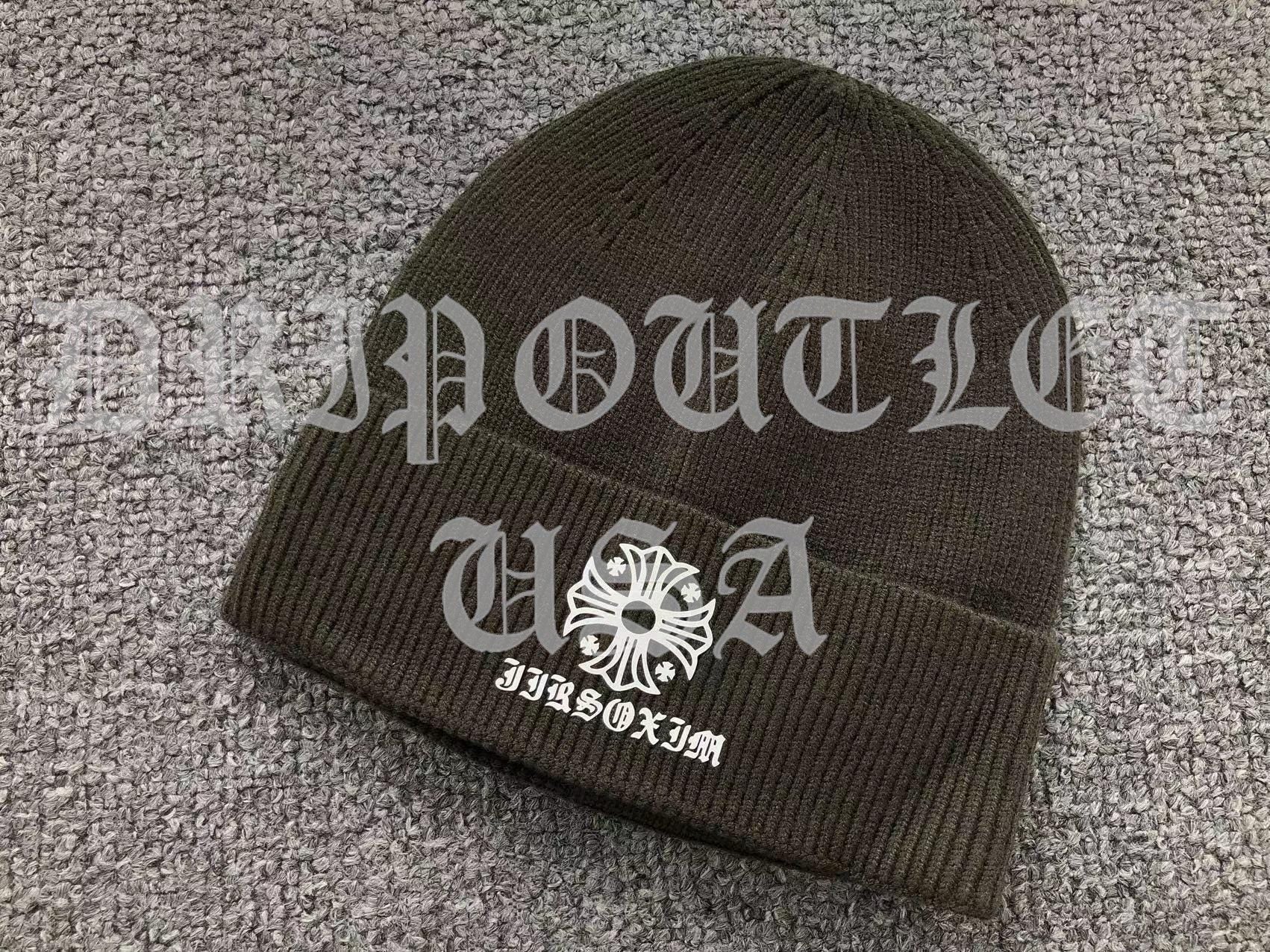 Chrome Hearts Logo Beanie Cap - Black / Gray / Cream / Brown / Navy