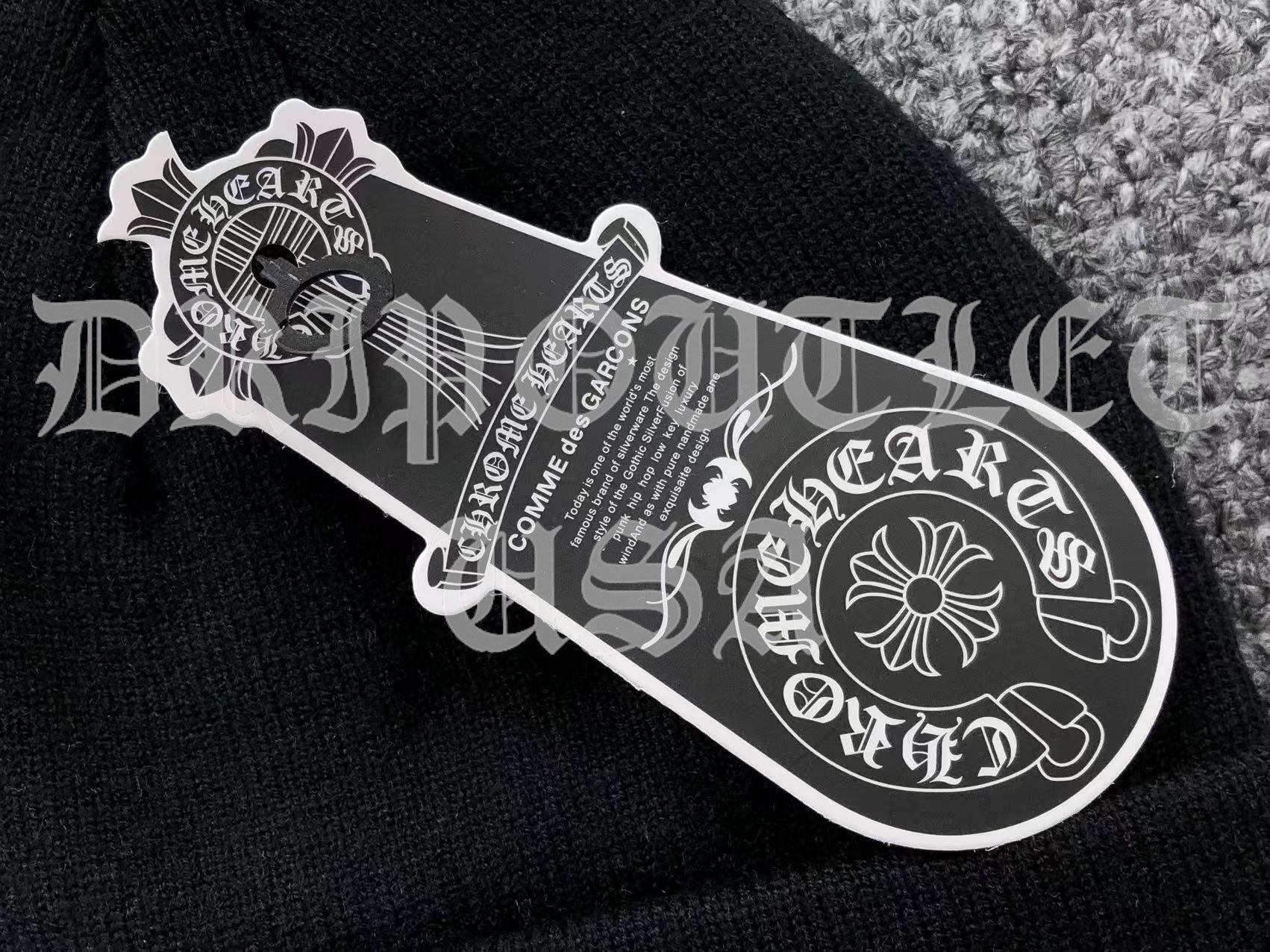 Chrome Hearts "Chrome Hearts" Logo Beanie Cap - White / Red / Gray / Black