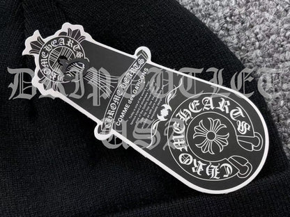Chrome Hearts "Chrome Hearts" Logo Beanie Cap - White / Red / Gray / Black
