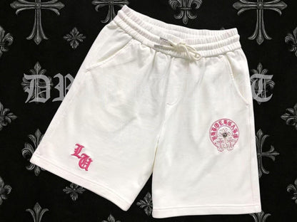 Chrome Hearts CH Logo Shorts - Black/Pink /  White/Pink