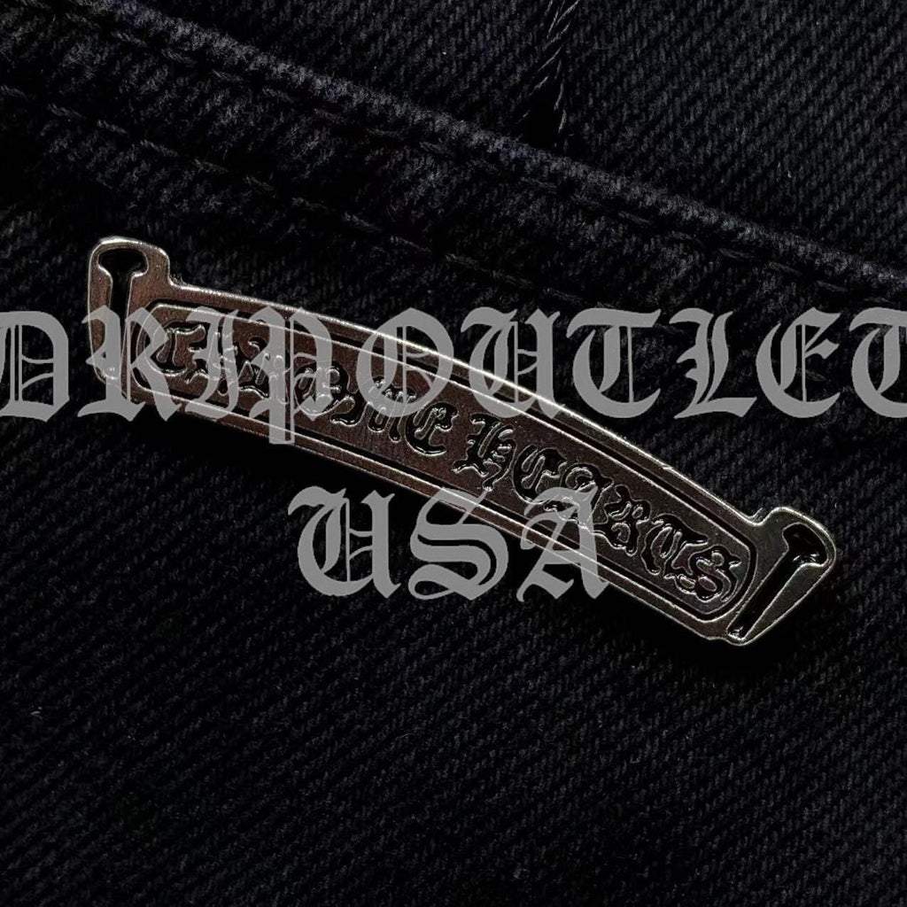 Chrome Hearts Denim Leather Cross Jeans Shorts