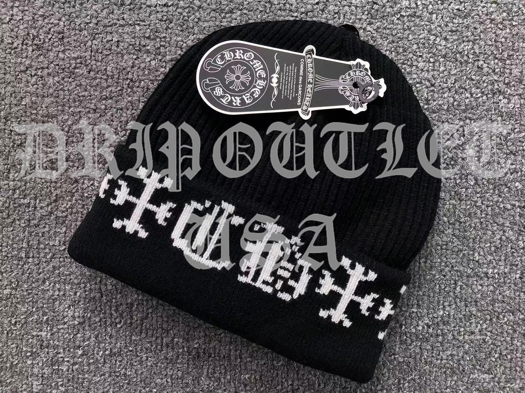 Chrome Hearts "CH" Logo Beanie Cap - Pink / White / Tan / Black / Gray