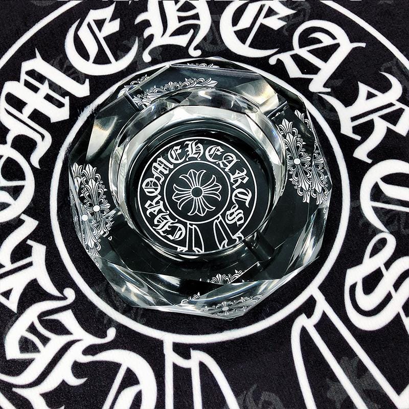 Chrome Hearts Gothic Horseshoe Logo Glass Ash Tray